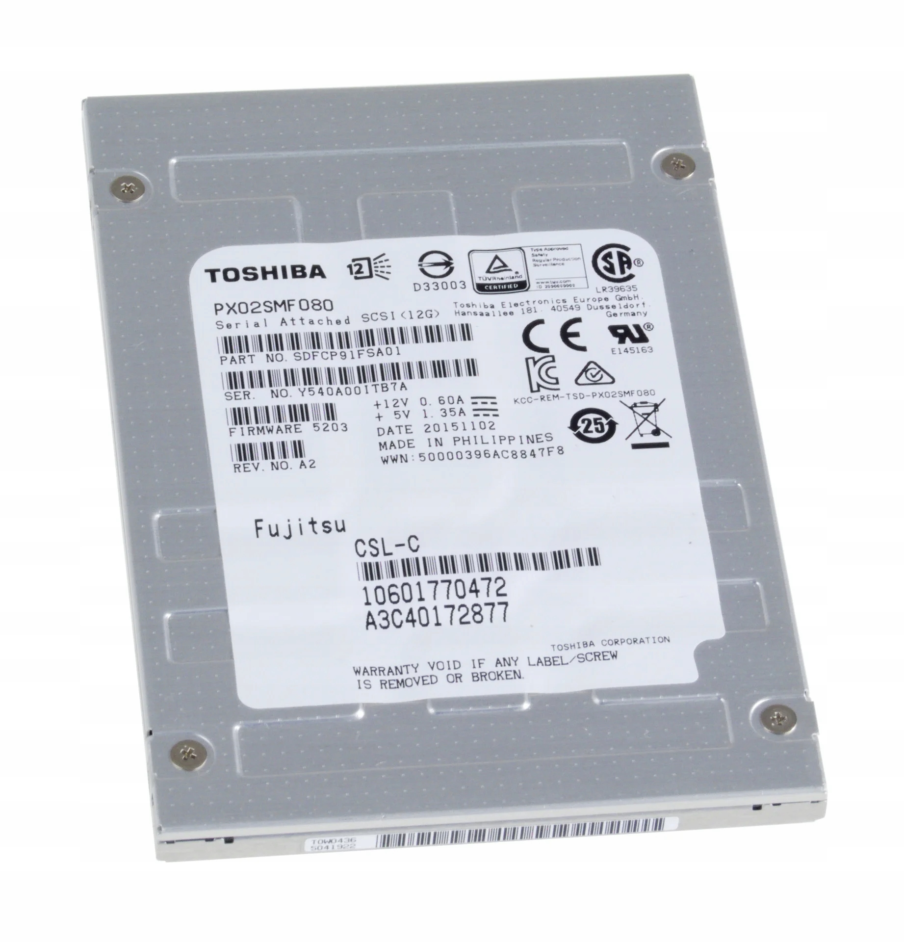 ฮาร์ดดิสก์และ SSD Toshiba ความจุ 800GB สำหรับเซิร์ฟเวอร์