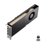 NVIDIA RTX A5500 workstation GPU with 24GB GDDR6 ECC memory, 384-bit interface, 10240 CUDA cores for high-performance rendering, AI training, and compute workloads in professional applications.