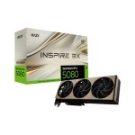 MSI G5080-16I3C GeForce RTX 5080 INSPIRE 3X OC 16GB GDDR7 256-Bit PCI Express 5.0 x16 3-DisplayPort 1-HDMI 1x 16-Pin Dual-Slot Graphics Card