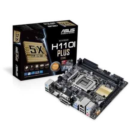 ASUS H110I-PLUS/CSM/C/SI LGA1151/ Intel H110/ DDR4/ SATA3/USB3.0/ A/GbE/ Mini-ITX Motherboard