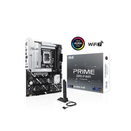 Asus PRIME Z890-P WIFI Intel Core Ultra CPU Z890 Chipset Socket LGA1851 4x DDR5 DIMM Slots 1x HDMI 1x DisplayPort 4x SATA 6Gb/s Ports 1x 2.5Gb Ethernet 802.11be 2x2 Wi-Fi 7 Gaming Desktop System Board (Motherboard)