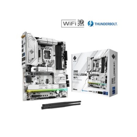แอสร็อค Z890 STEEL LEGEND WIFI Intel Z890 Core Ultra CPU Socket LGA1851RL-ILM 4x DDR5 DIMM